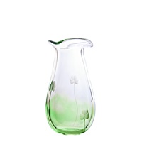 Irish Handmade Glass Shamrock Medium Vase