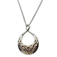 Image for Sterling Silver and 22K Gold Gilded Window to the Soul Teardrop Pendant, Small