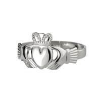 Image for Mens Sterling Silver Puffed Heart Heavy Claddagh