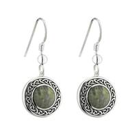 Image for Solvar Sterling Silver Marble Round Celtic Drop Earrings