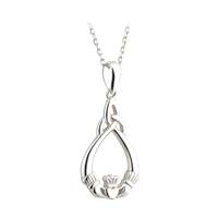 Sterling Silver Claddagh Trinity Pendant