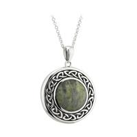 Image for Solvar Sterling Silver Round Marble Celtic Pendant