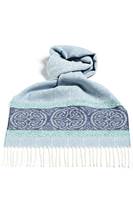 Image for Calzeat Celtic Border Jacquard Scarf, Alaska Blue