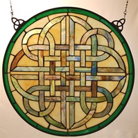 Image for Bridgets of Erin 18" Round Celtic Stained Glass Window