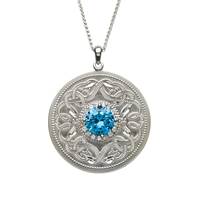 Image for Celtic Warrior Blue Large Sterling Silver Pendant