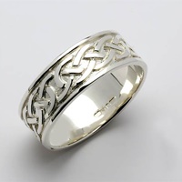 Image for Sheelin Wide Celtic Knot Wedding Band Sterling Size 4 to 13