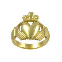 Extra Large Gold Claddagh Ring with Diamond