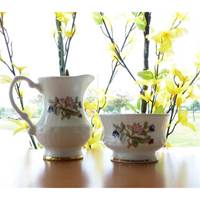 Original Royal Tara Floral Demitasse Sugar Bowl and Creamer Set