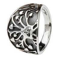 Image for Shanore Sterling Silver Tree of Life Trinity Knot Ring