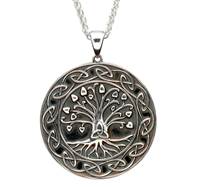 Image for Shanore Sterling Silver Tree Of Life Trinity Medallion Pendant, Large