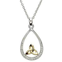 Image for Shanore Sterling Silver Trinity Knot Stone Set Pendant