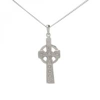 Image for Sterling Silver Irish Celtic Double Sided Cross Pendant