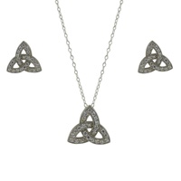 Sparkling Trinity Pendant, Sterling Silver and CZs