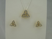 Image for Sparkling Trinity Cubic Zirconia Gold Plated Earrings