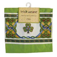 Royal Tara Irish Weave Apron with Shamrock on Pocket