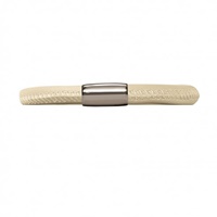 Leather Single Turn Origin Bracelet, Cream