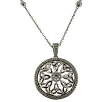 Center Radiant CZ and Trinity Round Pendant