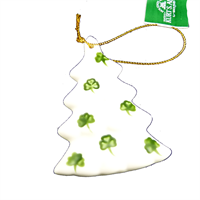 Ceramic Christmas Tree with Shamrocks Ornament