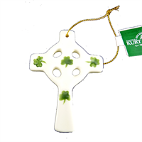 Image for Cross with Shamrocks Ornament