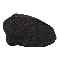 Image for Hanna Harris Tweed Newsboy Eight Panel Cap, Peat Color