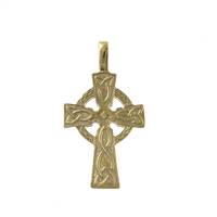 14K Yellow Gold Double Sided Cross, 17mm x 32mm
