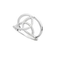 Sterling Silver CZ Trinity Knot Ring