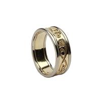 Image for Boru Ladies Le Cheile Yellow Gold with White Gold Trim Wedding Band