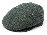 Hanna Tweed Vintage Snap Cap, Dark Green