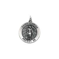 Stuller Sterling Silver Round St. Florian Medal