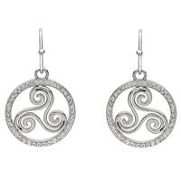Image for Shanore Sterling Silver Swarovski Triscal Celtic Earrings
