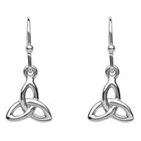 Celtic Trinity Knot Drop Earrings - Sterling Silver