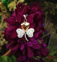 Gold Plated Shamrock Pendant Encrusted With Swarovski Crystals