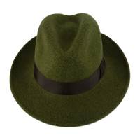 Shevlin Loden Wool Mix Deep Crown Trilby, Choc Trim