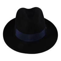 Image for Shevlin Navy Wool Felt Deep Crown Trilby, Navy Trim