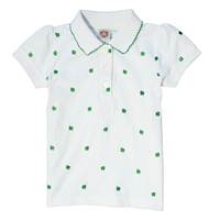 Kids Shamrock Irish Polo Shirt, White