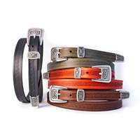 Image for Lee River Leather Meabh Narrow Belt, Moss