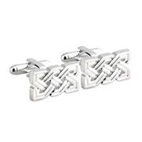 Image for Solvar Rhodium Plated Celtic Knot Cuff Link
