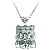 Image for 10K White Heraldic Shield Coat of Arms Pendant