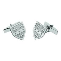 Image for 10K White Personailsed Shield Family Coat of Arms Cuff Links