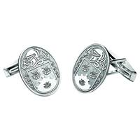 Image for Personalised Oval Family Coat of Arms Cuff Links, Large