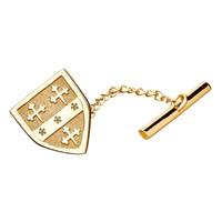 Image for 10K Yellow Personalised Family Coat of Arms Shield Tie Tac