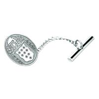 Image for Silver Family Coat of Arms Oval Tie Tac, Medium