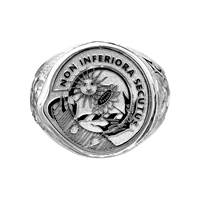 Image for 10K White Gents Scottish Clan Heraldry Ring, Hollow