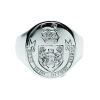 Image for 14K White Gents Extra Heavy Hand Engraved Seal Ring