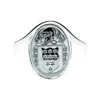 Image for Ladies Back Heavy Oval Family Coat Of Arms Ring, Solid