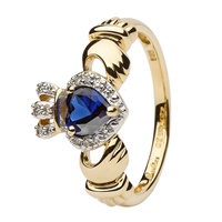 Image for 14K Empress Irish Claddagh With Sapphire And Diamond