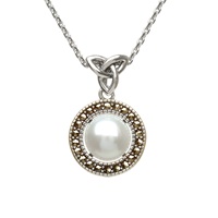 Image for Marcasite Fresh Water Pearl Trinity Pendant