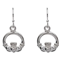 Sterling Silver Claddagh Drop Earrings