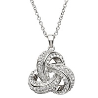 Sterling Silver Trinity Necklace with Swarovski Crystals