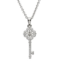 Image for Elegant Key Pendant Encrusted with White Swarovski Crystal